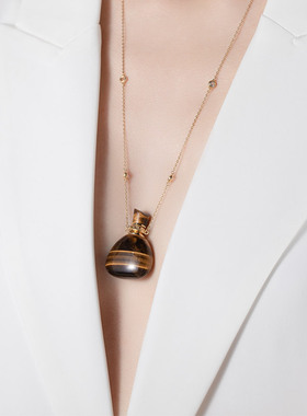 虎眼石香薰福袋精编挂绳银项链