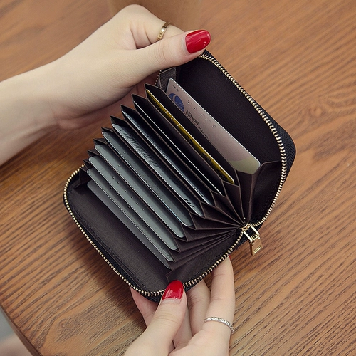 Кожаный картхолдер с молнией, сумка через плечо, орган, бумажник, кошелек, в корейском стиле, воловья кожа, из натуральной кожи