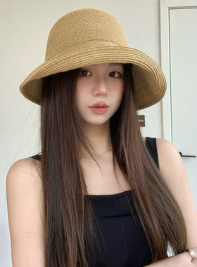 赫本风法式草帽女士高级感草编遮