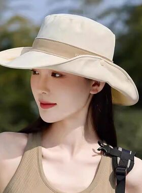 韩版新款两戴拼色渔夫帽子女春夏