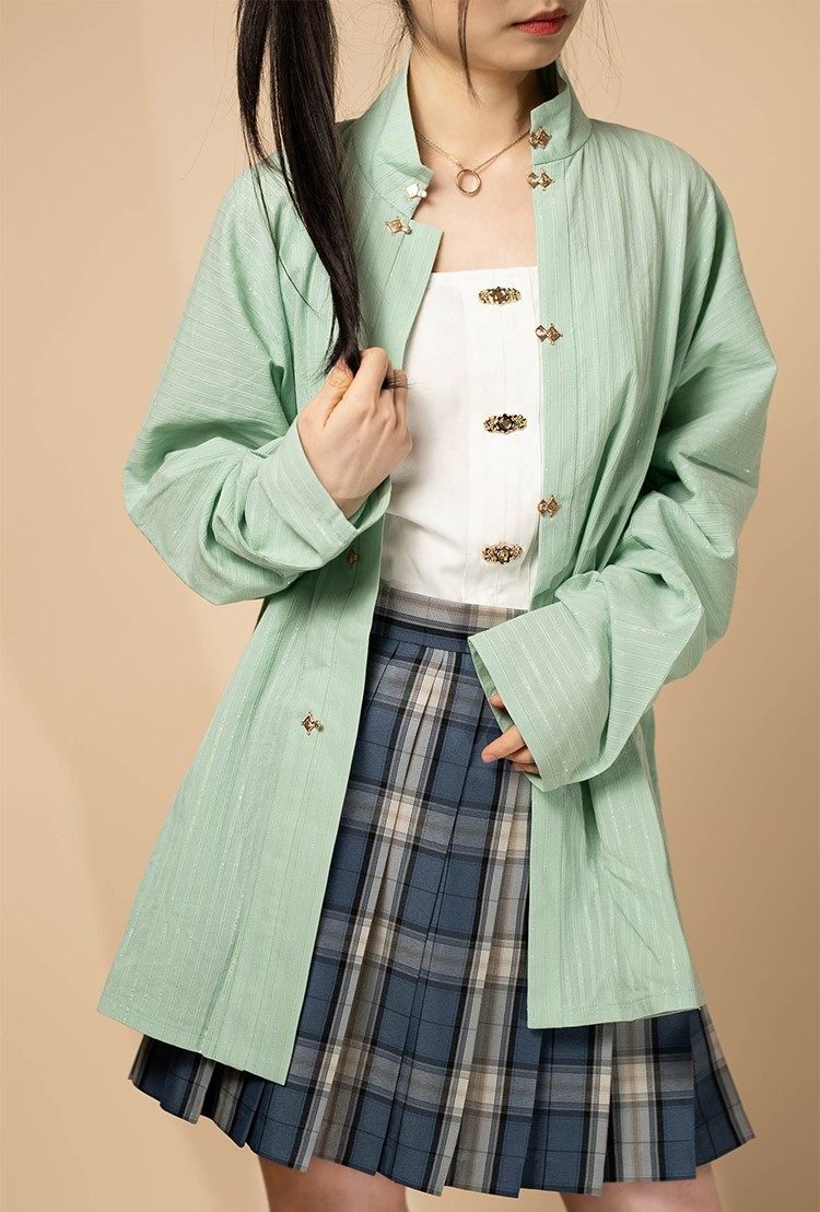 【明】美人错 凤翥斋彩色纯棉金银丝立领窄袖衫明制汉服纯棉通勤,淘宝优惠券,粉丝福利购,淘宝优惠卷