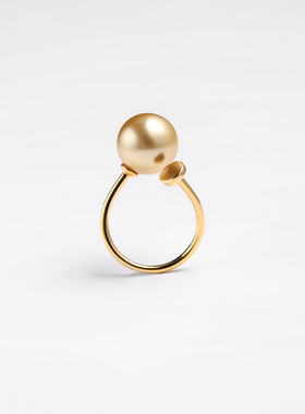 戴拉时尚925银施家珍珠开口戒指