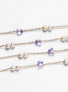 戴拉时尚贝壳蝴蝶淡水珍珠项链