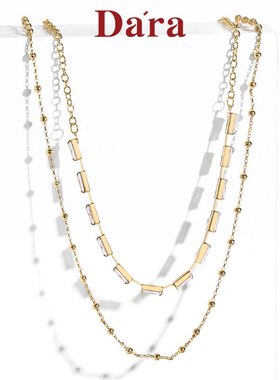 双层时尚风饰品高级感短款锁骨链