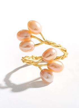 戴拉时尚优雅淡水珍珠开口戒指