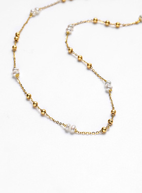 戴拉925银满天星淡水小珍珠项链