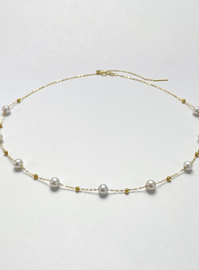 戴拉时尚925银项链女淡水珍珠 新款短款颈链气质高级感锁骨链