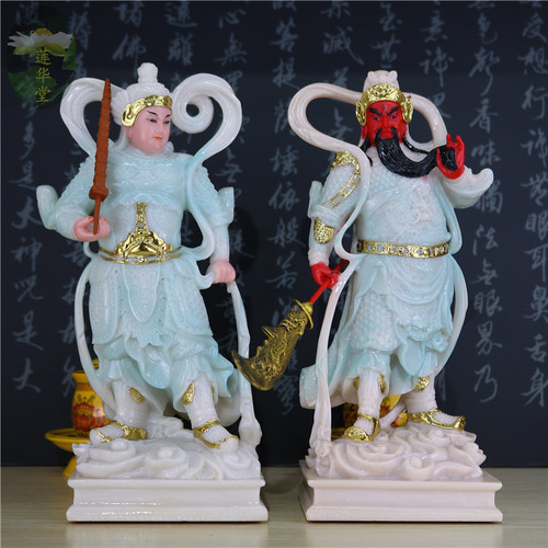 韦陀伽蓝护法佛像家用客厅佛堂桌面摆件白玉关公伽蓝韦驮菩萨神像 - 图2