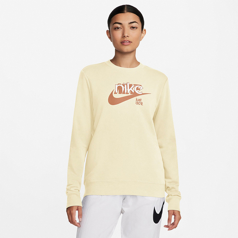 正品Nike/耐克女子运动休闲圆领简约宽松卫衣套头衫 FN3629-113 - 图3