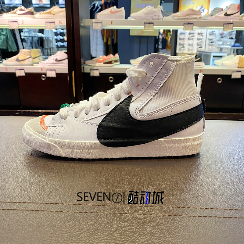 NIKE耐克开拓者板鞋Blazer Mid男女情侣黑白解构运动休闲鞋DD3111 - 图0