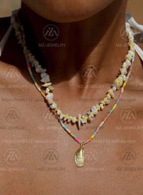 欧洲anni小众lu天然休闲手链贝壳