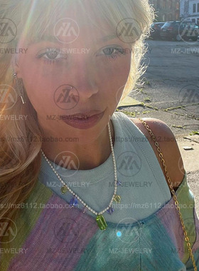 美国小众高级感水晶淡水珍珠项链