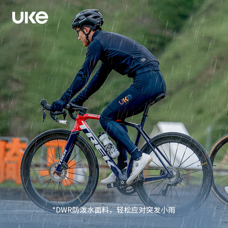 UKE骑行裤男子双箭头EIT坐垫秋冬防风抓绒背带骑行裤防泼水山随