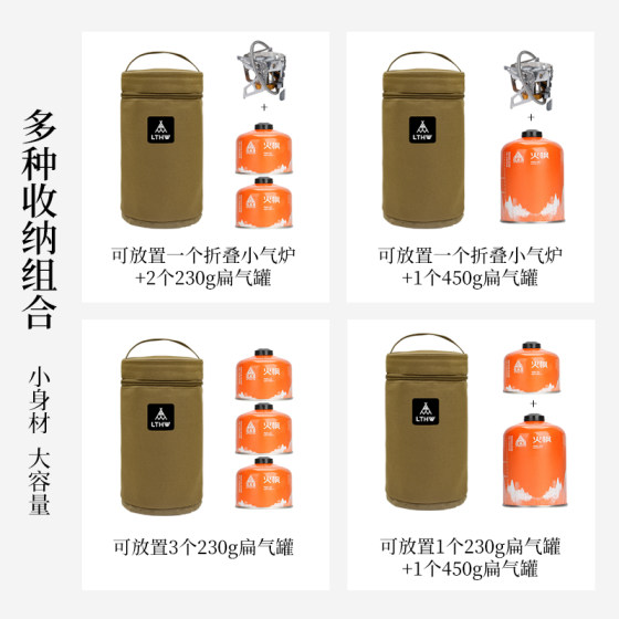 LTHW Lvteng Outdoor Alpine Flat Gas Tank Storage Bag Field Portable Anti-collision Thickened Insulated Cassette Stove Gas Tank Bag