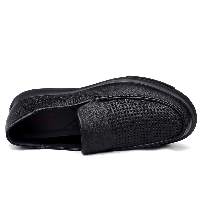 SDEP男鞋夏季新款商务休闲头层牛皮爸爸鞋皮凉鞋真皮透气镂空皮鞋,淘宝优惠券,粉丝福利购,淘宝优惠卷