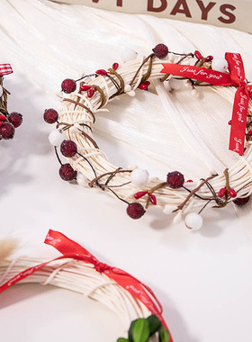 圣诞新年装饰藤圈花环拍照摄影背景树藤家居装饰拍照道具摆件