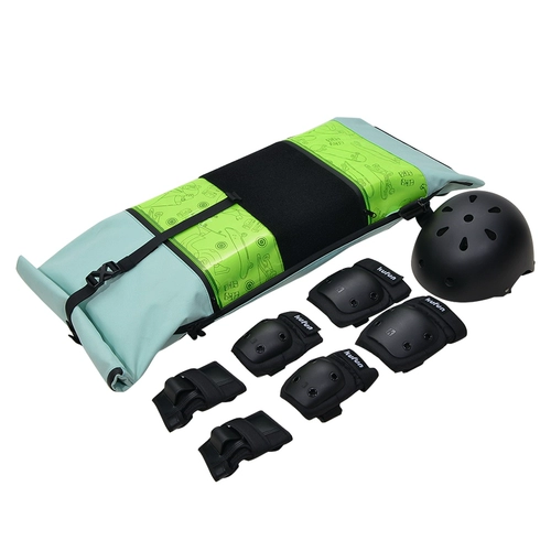 Скейтборд, защитное снаряжение, сумка-органайзер с двумя изогнутыми концами, рюкзак