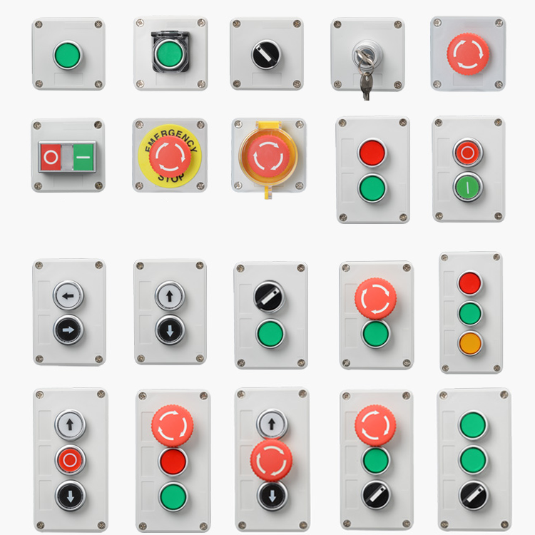 电梯电源启动停止按钮开关控制盒急停按钮指示灯盒塑料电气盒箱-图0