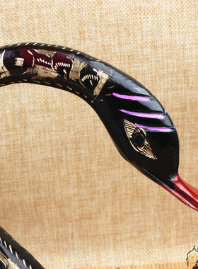 巴基斯坦动物 18漆彩大天鹅 动物进口手工艺术铜制摆设