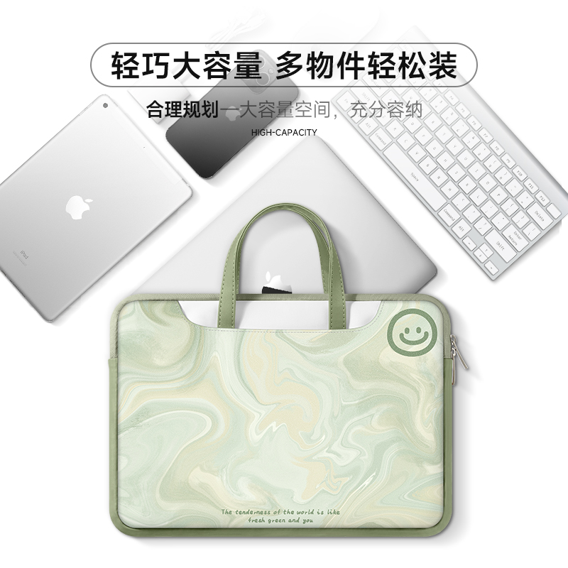 简约笔记本电脑包女适用苹果macbookpro13手提保护套16寸华为matebook14内胆包联想air15点6寸小众设计通勤包 - 图0