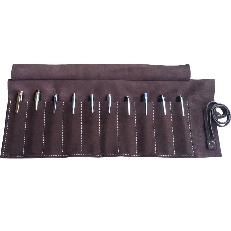 钢笔收藏袋简约牛皮卷笔帘创意真皮大容量保护套笔袋复古收纳包,淘宝优惠券,粉丝福利购,淘宝优惠卷