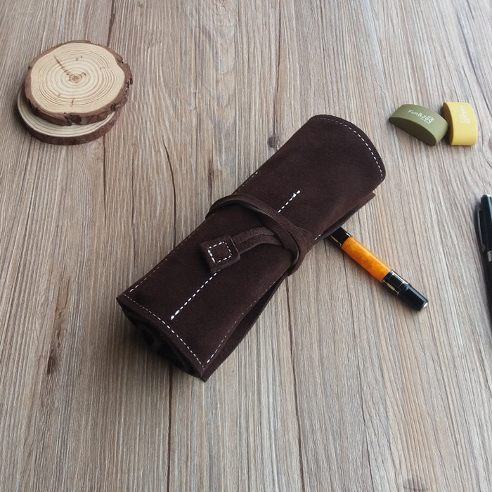 钢笔收藏袋简约牛皮卷笔帘创意真皮大容量保护套笔袋复古收纳包,淘宝优惠券,粉丝福利购,淘宝优惠卷