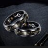 AliExpress European and American stainless steel inlaid gold foil ring blood oxygen heart rate exercise pedometer sleep smart ring