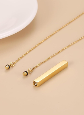 钛钢项链女不掉色长方形可打开纪念猫狗宠物亲人毛发骨灰盒吊坠