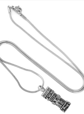 钛钢香水瓶圆形可打开骨灰盒吊坠