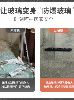 防爆防飞溅浴室钢化玻璃安全膜