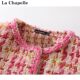 La Chapelle/La Chapelle ໃໝ່ 2025 ລະດູໃບໄມ້ປົ່ງ ແລະລະດູໃບໄມ້ປົ່ງ ນ້ຳຫອມນ້ອຍ ເສື້ອຢືດສັ້ນມີຂອບ ribbon-edged