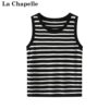 La Chapelle striped suspender knitted vest for women slim fit inner sleeveless casual base