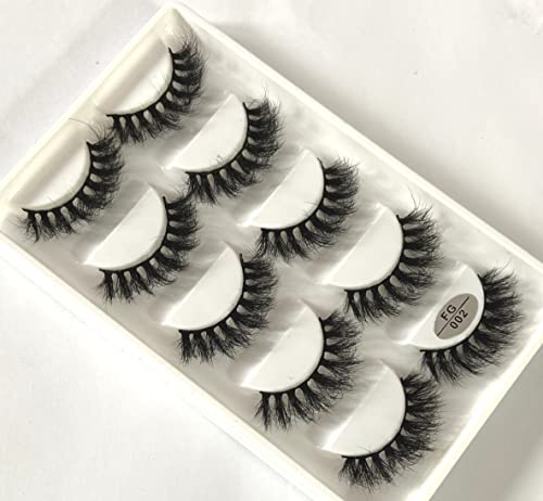 HBZGTLAD 5Pairs 3D Faux Mink Lashes Natural Long Fluffy Fals - 图3