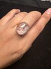 Pure natural ghost ring, 925 silver inlaid with live mouth, stone size 16*29mm, weight 10 grams, fidelity