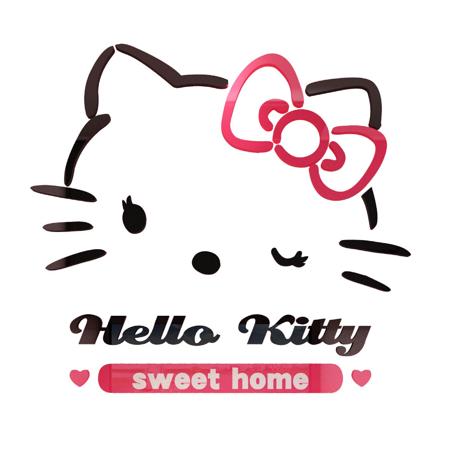 hellokitty猫墙面贴纸画儿童房间布置装饰品公主女孩卧室床头背景-图3