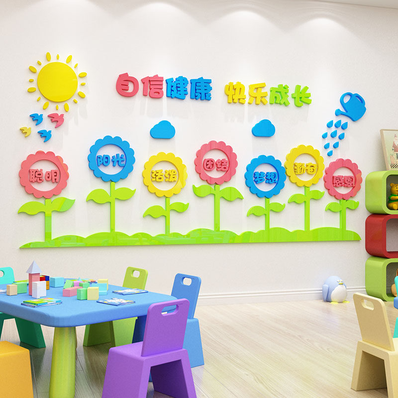 幼儿园环创境布置材料创意主题墙面装饰成品晚托管班级教室大厅贴