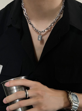 钛钢锁骨链男女小众双层嘻哈项链