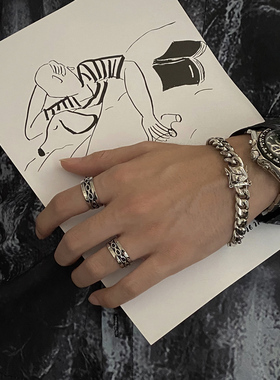 原创小众戒指个性开口情侣