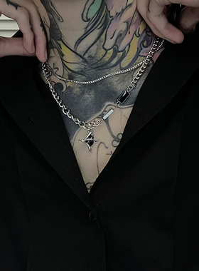 双层锁骨项链男轻奢小众高级感潮