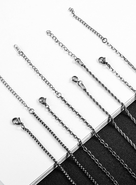 情侣项链 韩版时尚钛钢 配链颈链无吊坠个性潮配饰品 纯链子单品