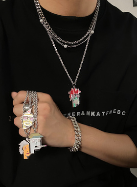 合金男女美式嘻哈街头潮吊坠项链