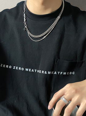 carmen原创钛钢男潮双层叠戴项链