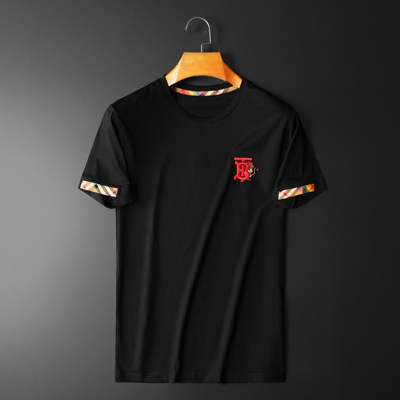 夏季男士新款巴宝莉纯色圆领t恤 A米兰潮品T恤