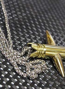 老兵手工制作CSLR高精狙皇冠纯铜十字架子弹项链原创设计男士吊坠