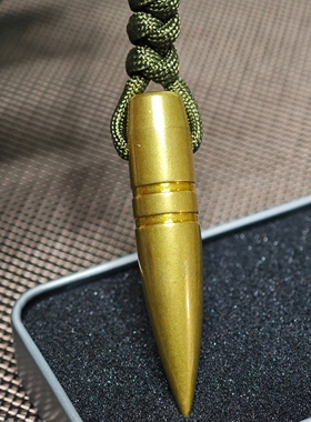 复古黄铜巴雷特子弹头项链12.7弹头弹壳工艺品个性男士吊坠钛钢链