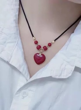 紫金砂朱砂爱心吊坠男女款五福爱心挂件朱砂女款吊坠礼物