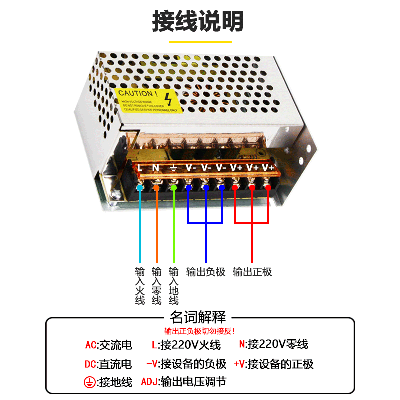 220伏变5v12v24v48v稳压直流转换变压器开关电源盒2a5a10a15a适配 - 图2