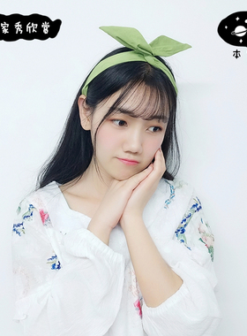 本守造自制棉布绿色系森女兔耳