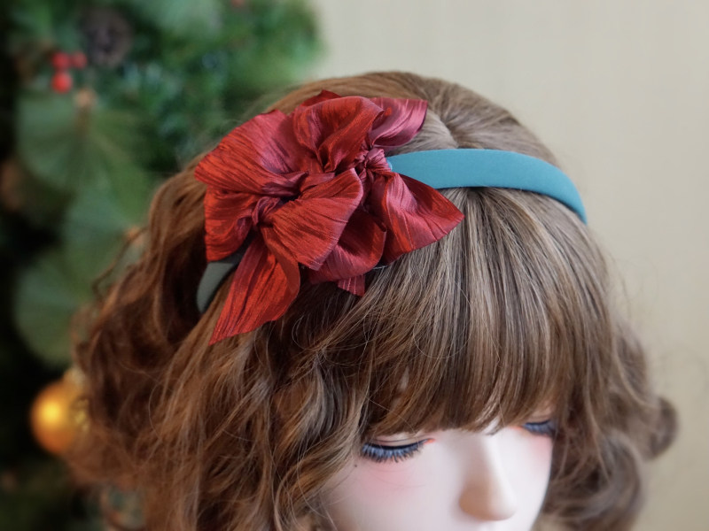 本守造原创手工蝴蝶结发箍头箍圣诞绿撞色,淘宝优惠券,粉丝福利购,淘宝优惠卷