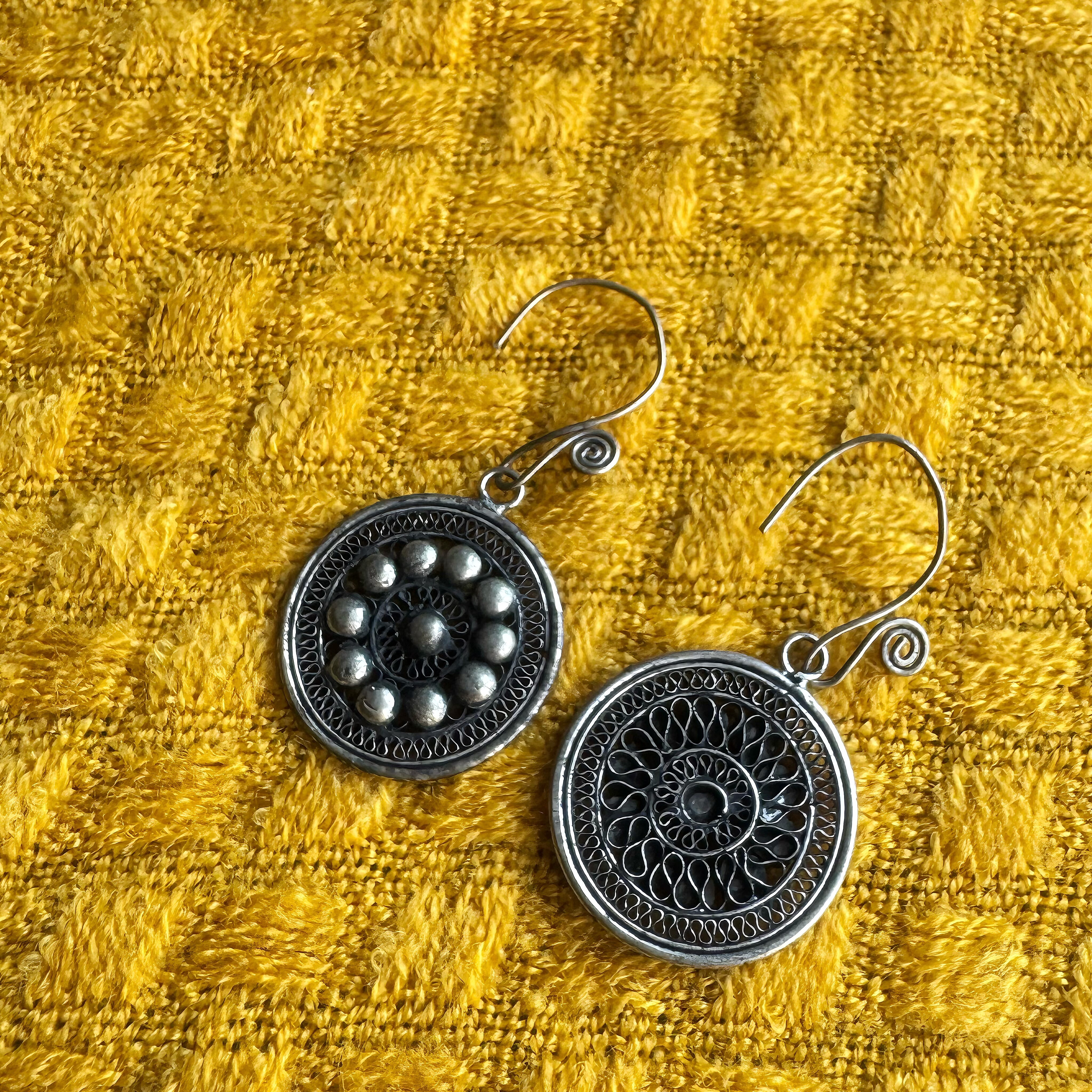 民族风传统古法掐花丝工艺复古宫廷耳饰手工苗银耳环,淘宝优惠券,粉丝福利购,淘宝优惠卷